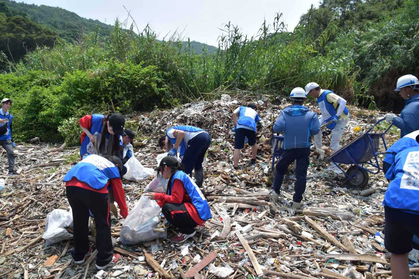 Photo of the cleanup at Goshogahama (Ikata Town, Ehime Prefecture)