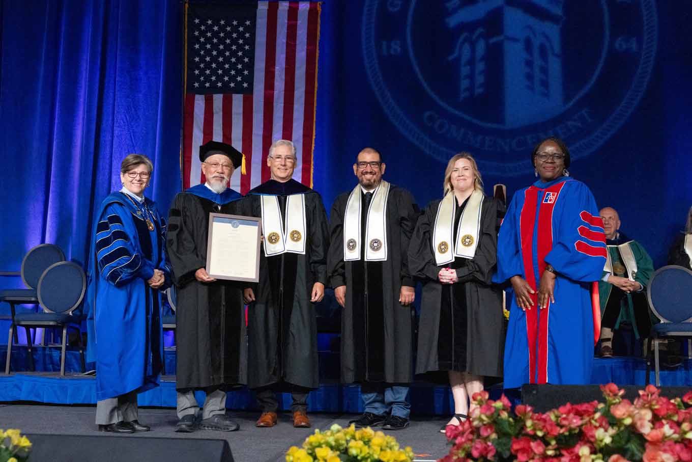 Photo of Roberta J. Cordano, Yohei Sasakawa, Gregory Hlibok, Jose ‘Pepe’ Cervantes, Mindi Greenland, and Khadijat Rashid