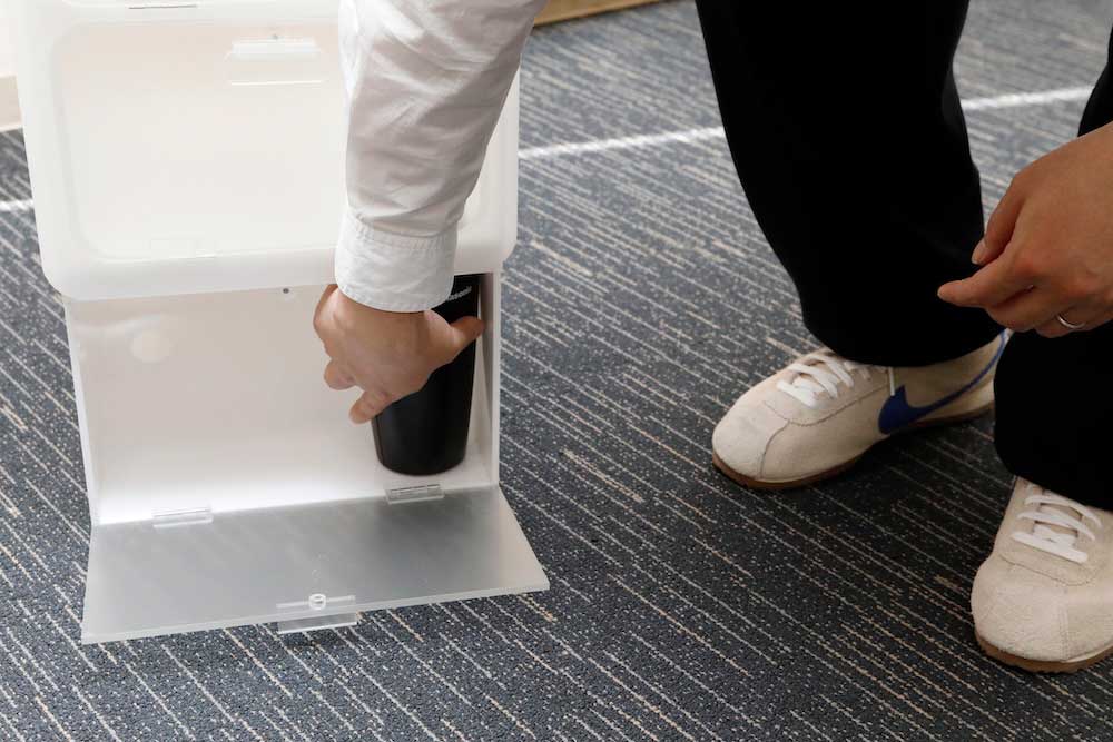 The bottom level of the shoe cabinet has a space for the nanoe™ generator.