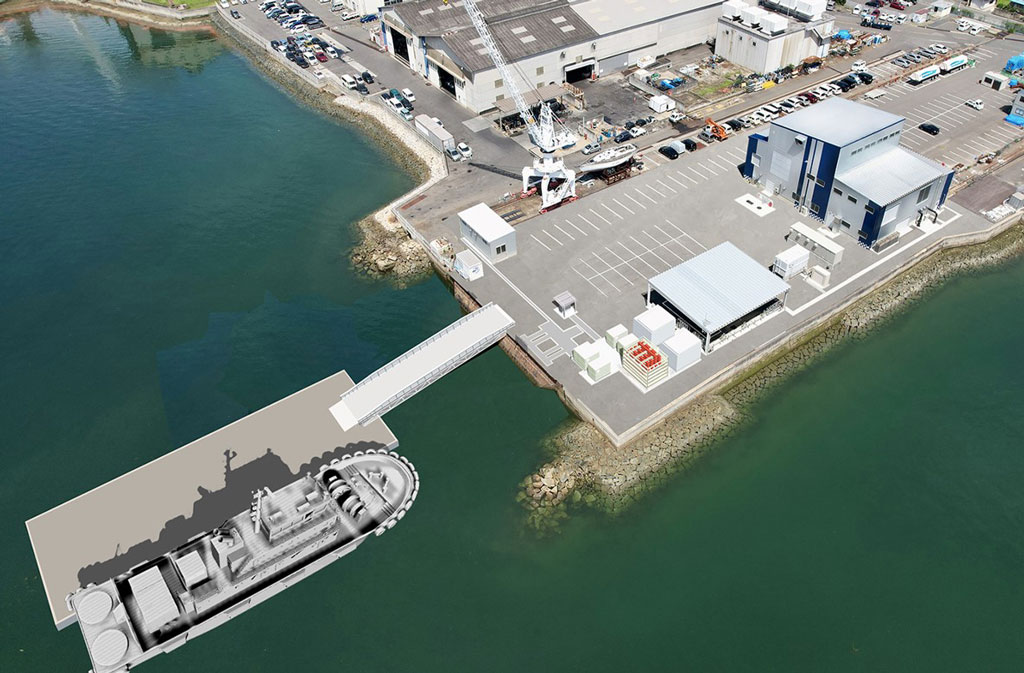 Artist’s rendering of a hydrogen fueling station